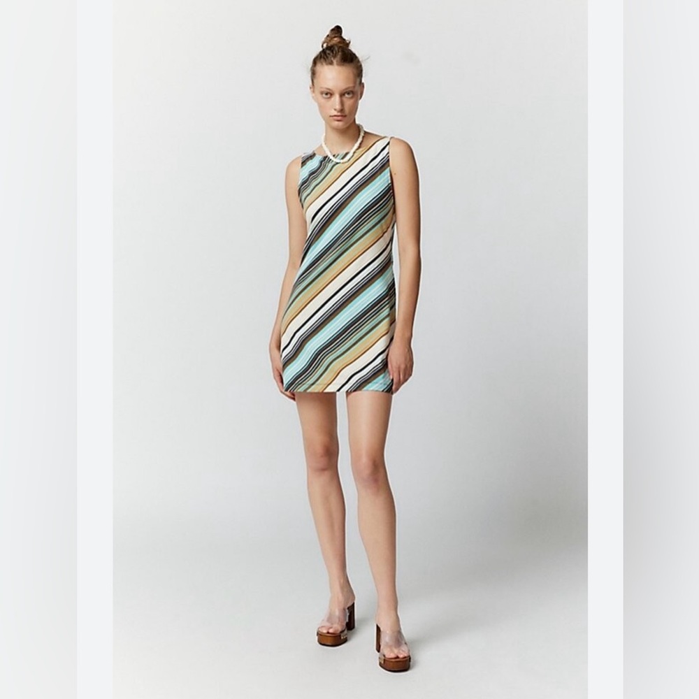 𐙚₊˚⊹ Urban Outfitters Cody Multicolor Striped Bodycon Mini Summer Dress